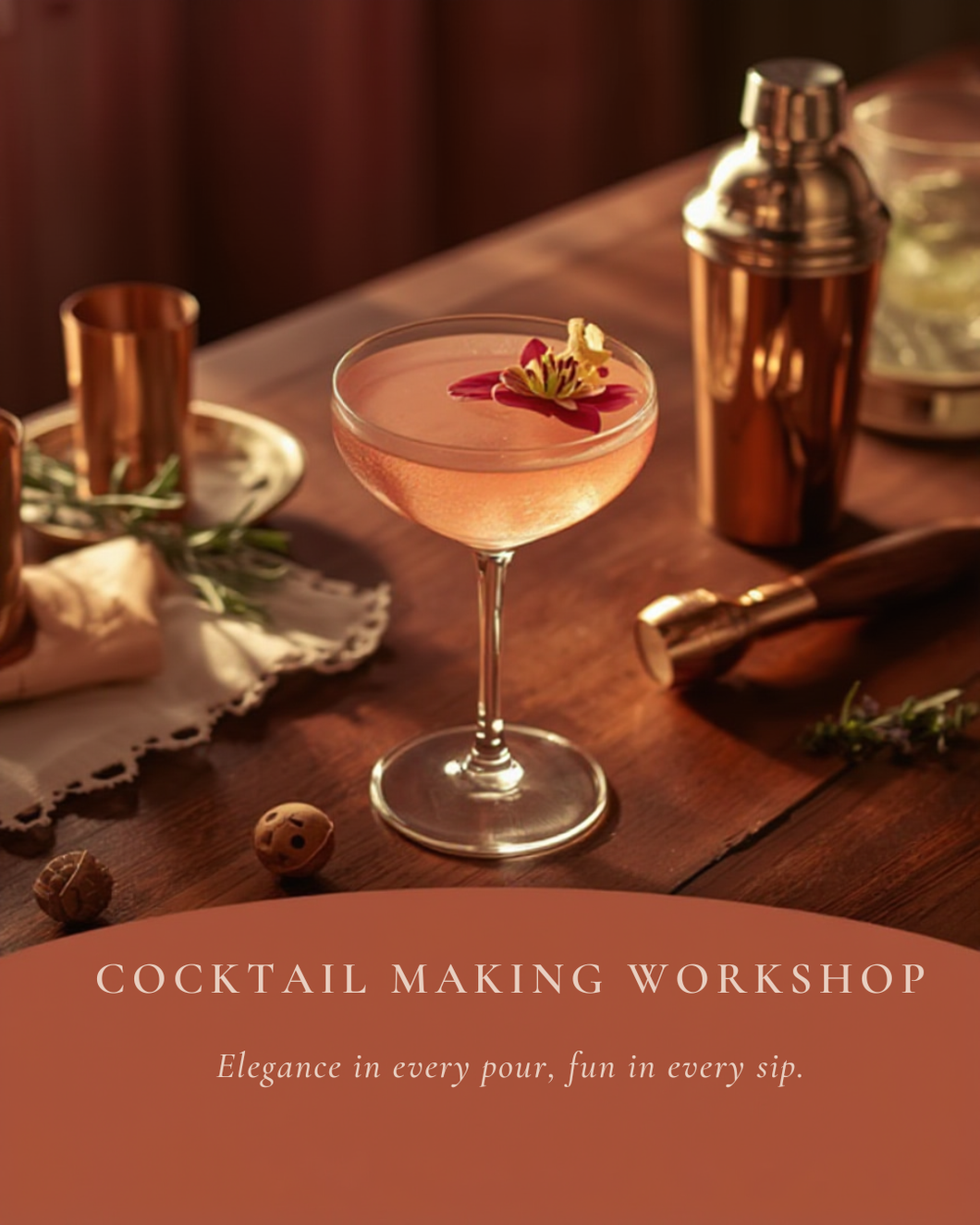 Festive Cocktail Making Workshop Friday 19th December 6:30pm-8:30pm